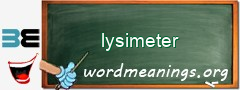 WordMeaning blackboard for lysimeter